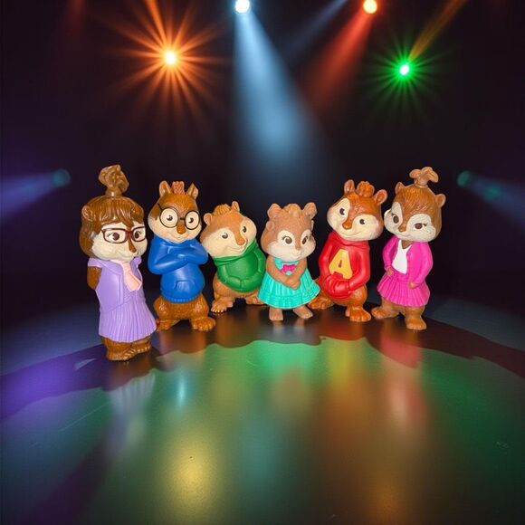 Vintage McDonalds Alvin & The Chipmunks & Chippets Figures A30 - Picture 1 of 8